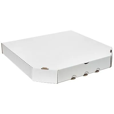 Коробка для пиццы 33×33 см белая / крафт, микрогофра [100 шт]