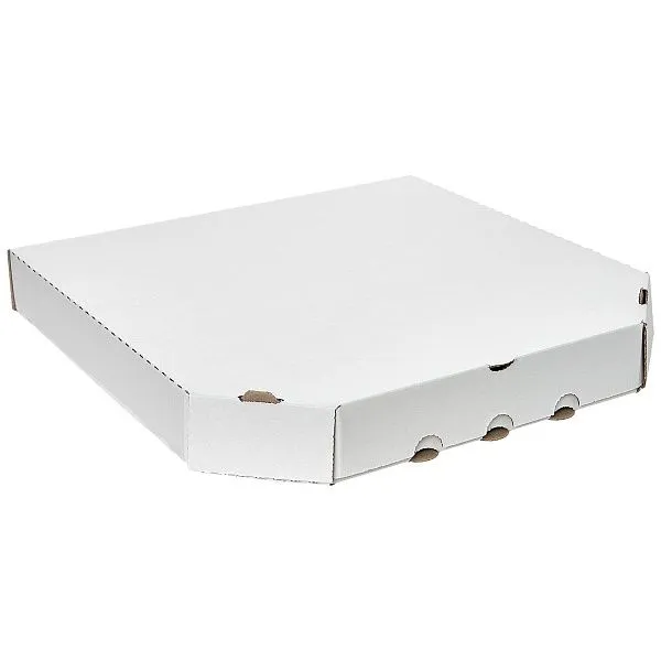 Коробка для пиццы 33×33 см белая / крафт, микрогофра [100 шт]