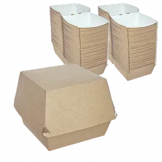 DE Burger коробка для бургера крафт XL - [150шт] 112х112х112