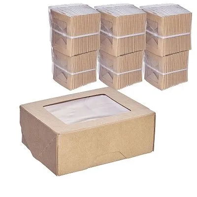 Спайка 1EA OneBox коробка с окном  350мл - 25шт крафт (24уп*кор) 80х100х40 