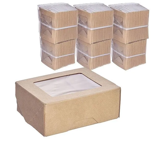 Спайка 1EA OneBox коробка с окном  350мл - 25шт крафт (24уп*кор) 80х100х40 