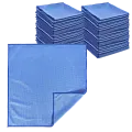 Салфетка из микрофибры для стёкол голубая 40×40 см, оверлок, 280 г/м² (200 шт/кор)