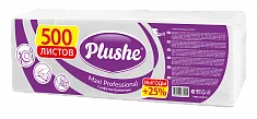 PLUSHE Салфетки 24х24 1сл Белые 500л - [5шт] 
