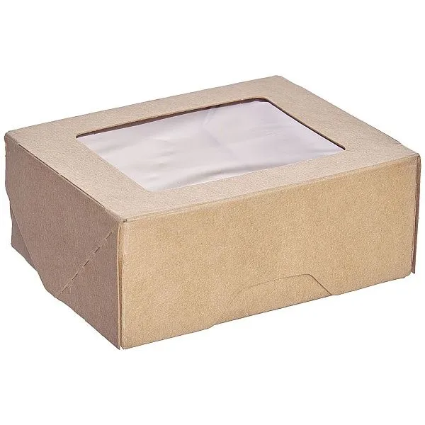 Спайка 1EA OneBox коробка с окном  350мл - 25шт крафт (24уп*кор) 80х100х40 