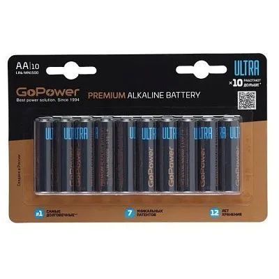 Батарейки АА - GoPower Ultra 10шт 