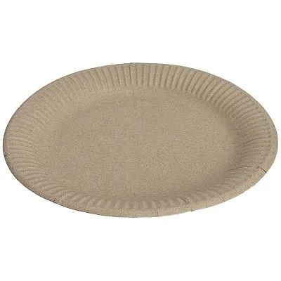 Тарелка картонная круглая крафт 230 мм, DoECO Eco Plate, 100 шт (8 уп/кор)