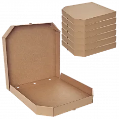 Коробка для пиццы 35×35 см крафт / крафт, микрогофра [100 шт]
