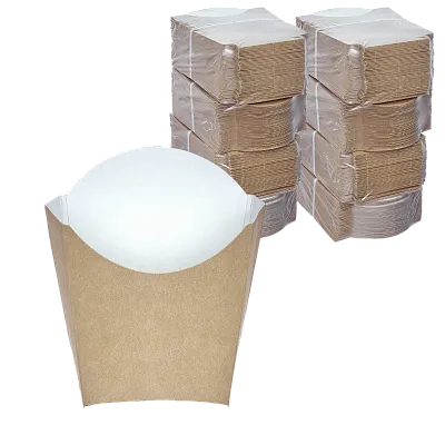 Коробка для картофеля фри крафт M, DoECO Fry, 50 шт (24 уп/кор)