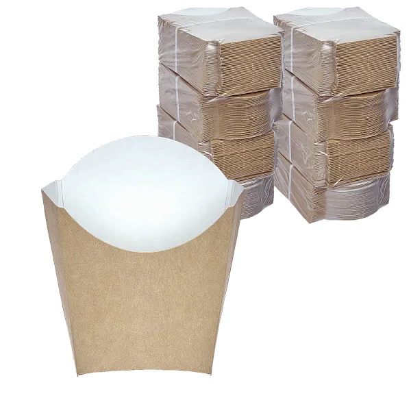 Коробка для картофеля фри крафт M, DoECO Fry, 50 шт (24 уп/кор)