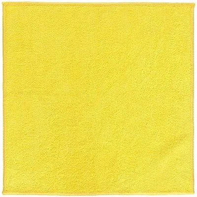 Салфетка из микрофибры жёлтая 30×30 см, оверлок, 220 г/м² (100 шт/кор)