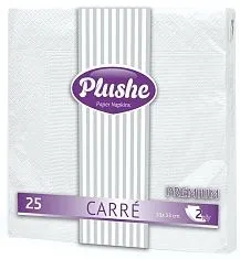 Plushe салфетки 33х33 Белые 2сл 25л - [30шт] с тиснением 