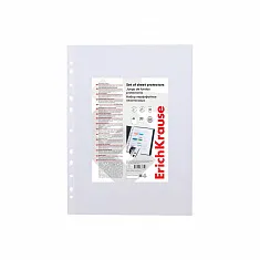 Набор перфофайлов пластиковых ErichKrause Fizzy Clear, 40 мкм, A4, прозрачный (в пакете по 100 шт.)