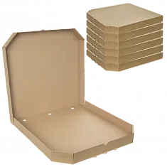 Коробка для пиццы 40×40 см крафт / крафт, микрогофра [50 шт]
