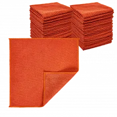 Салфетка из микрофибры красная 30×30 см, оверлок, 220 г/м² (100 шт/кор)
