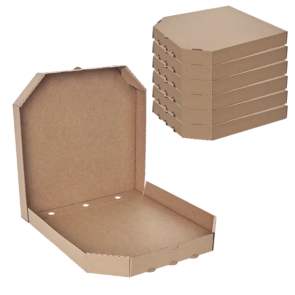 Коробка для пиццы 30×30 см крафт / крафт, микрогофра [100 шт]