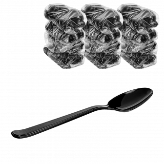 Premium Черная ложка столовая - 50шт пластиковая (30уп*кор) Premium Черная ложка столовая - 50шт пластиковая (30уп*кор)