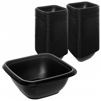 К-1212 Контейнер черный 375мл - 50шт квадратный (10уп*кор)