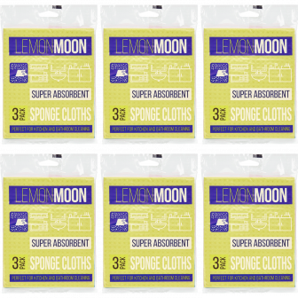 Салфетка целлюлозная губчатая 15*18 - 3шт "Lemon Moon" (36уп*кор) 