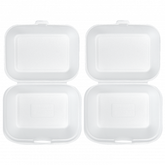 Ланч бокс Мини белый - [100шт] вспененный 195х150х70