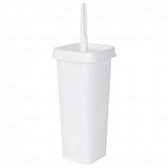 Подставка + Ерш - Белый, закрытый, пластиковый (8шт*кор)