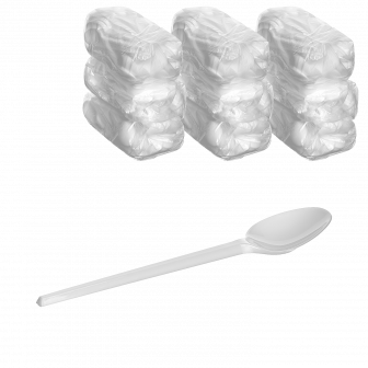 Белая ложка чайная - 100шт пластиковая (30уп*кор)