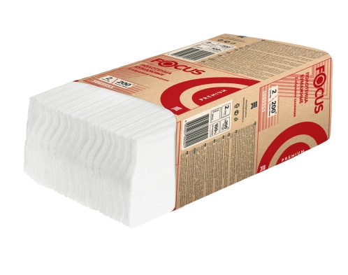 Focus полотенца бумажные Z слож. 2сл 200л - [20шт] лист 24х21,5см 