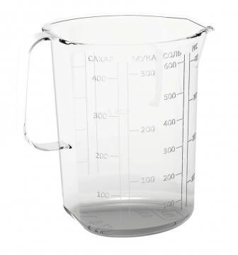 Кружка мерная 0,5л прозрачная 