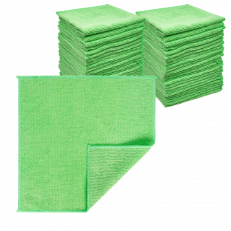 Микрофибра 30х30 - оверлок Зеленая 220гр (100шт*кор)