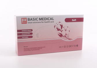 Перчатки Нитриловые голубые 3гр "Basic" - L 50пар упак (20уп в кор)