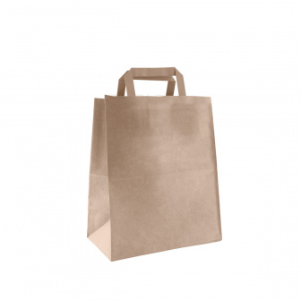 Пакет с плоскими ручками 240х140х280 - [300шт] бумажный 70гр 