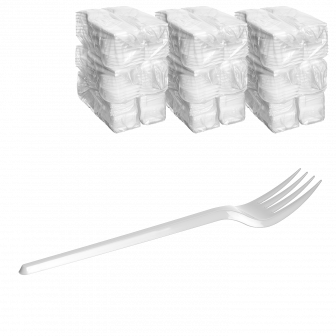 Белая вилка - 100шт пластиковая (40уп*кор)