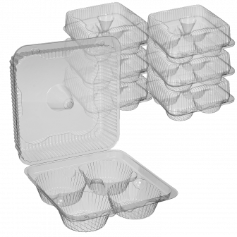 РК-1818/4 Контейнер квадратный с крышкой для пирожных [210шт]  