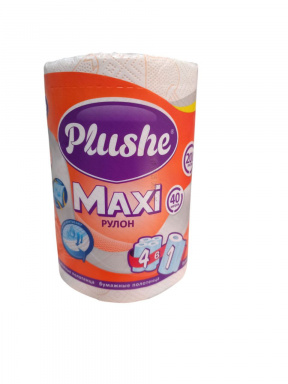 Бумажные полотенца в рулоне  2сл 40м "Plushe Maxi"  (18шт в упак) 