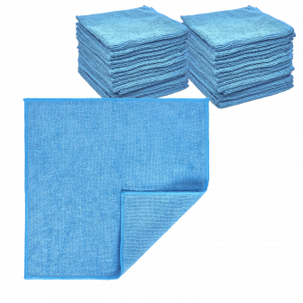 Микрофибра 30х30 - оверлок Голубая 220гр (100шт*кор)