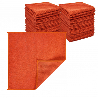 Микрофибра 30х30 - оверлок Красная 220гр (100шт*кор)