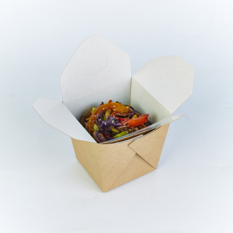 "DoECO" Noodles - контейнер "wok" квадратный 500мл крафт 20шт (24уп*кор)