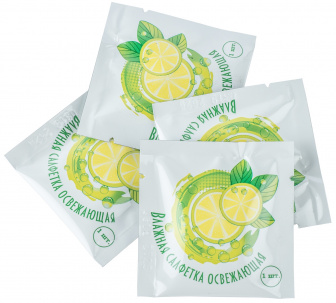 Влажные салфетки  в инд. уп. 13х14 - [1000шт] Лимон 