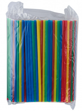 Трубочки прямые  8х240мм - 250шт цветные (20уп*кор)