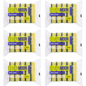 Губка 100*71*29 - 5шт розовая с зеленым с абр. пл.650 "Lemon Moon" SB (60уп*кор) 