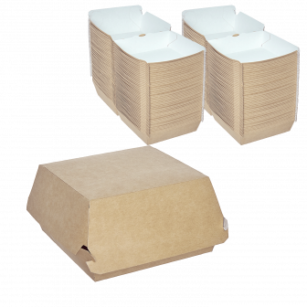 Коробка для бургера крафт - M /100*100*60мм/ "НП" (300шт) 