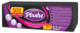 Plushe салфетки 24х24 1сл Черные 500л - [5шт] 