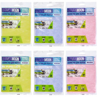 Салфетка вискозная 30*38 - 3шт пл. 80г/м "Lemon Moon" (38уп*кор) 