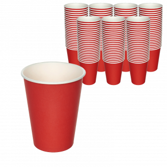 Стакан 1сл красный 330мл - 50шт бумажный (16уп*кор) 
