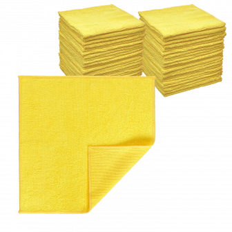 Микрофибра 30х30 - оверлок Желтая 220гр (100шт*кор)