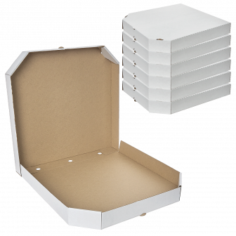 Коробка для пиццы 35х35 Белый / Крафт микрогофра (100шт)