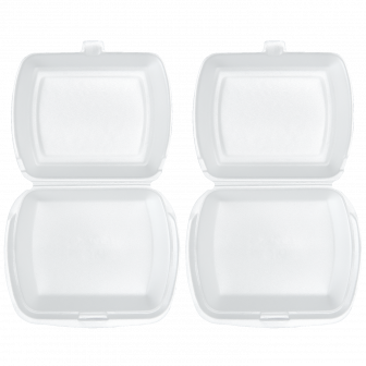 Ланч бокс Стандарт белый - [100шт] вспененный 249х207х61