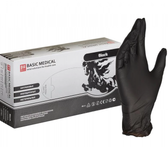 Перчатки нитриловые черные 3,5гр - XL 50пар "Basic" black (10уп*кор) мк