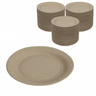 DE Eco PLATE  180 тарелка круглая картонная крафт 180 - 50шт (28уп*кор) 