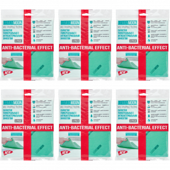 LM Салфетка вискозная 34х38 - 3шт антибактериальная (30уп*кор) пл.110г/м