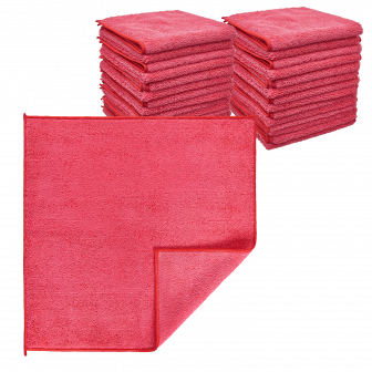 Микрофибра 40х40 - оверлок Красная 280гр (90шт*кор)